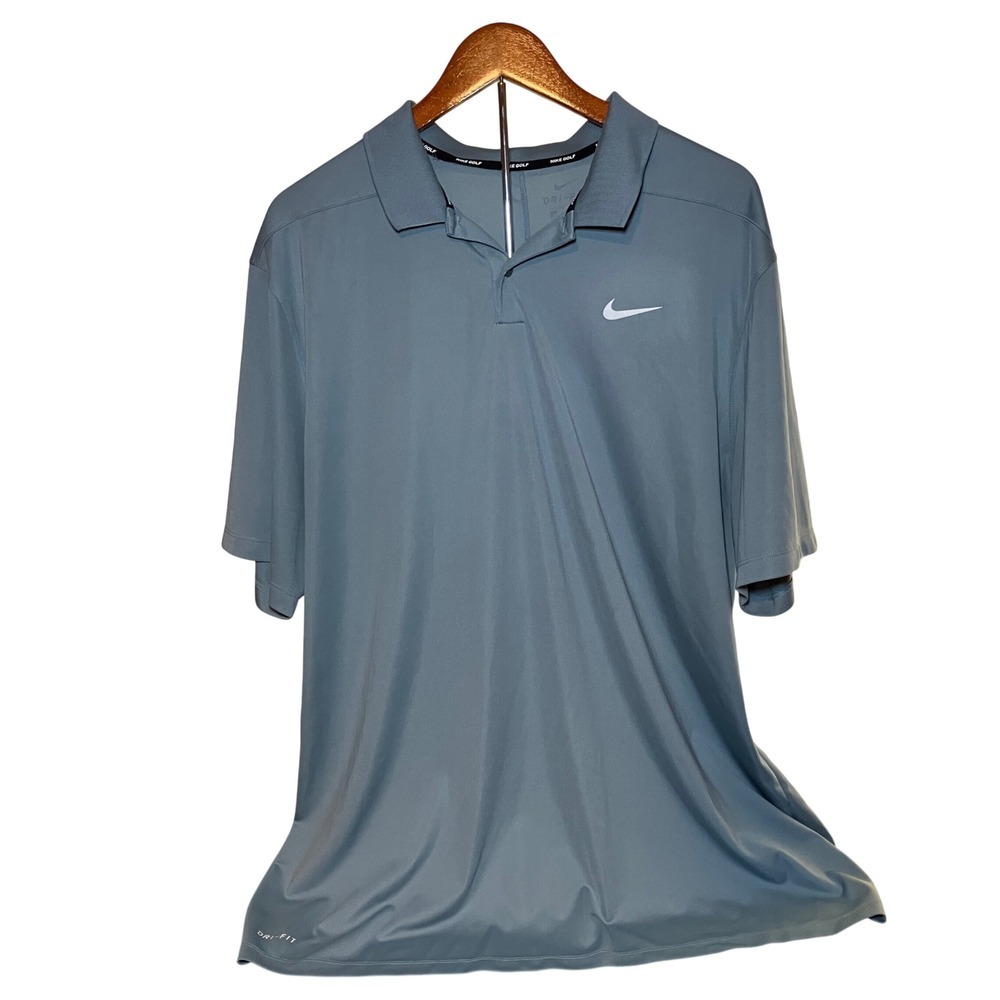Nike Golf Dri-FIT Polo Shirt Mens XXL Blue Gray Short Sleeve Performance Top